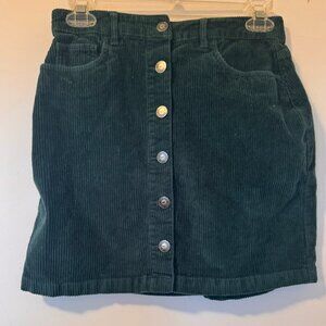 Dark Green Hollister Corduroy Skirt Size Small